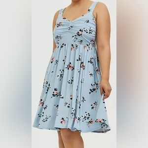 Torrid Blue Floral Skater Dress